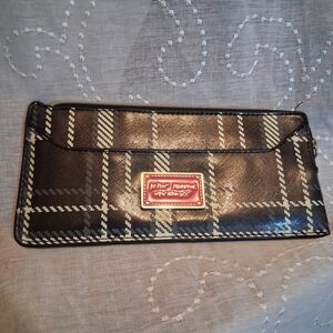 Betsey Johnson Black and White Plaid Clutch Wallet